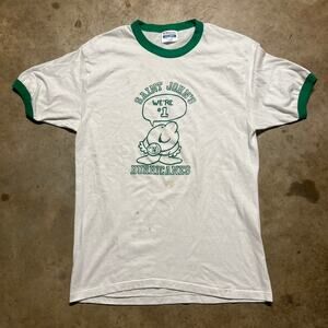Vintage 80s Saint John's Hurricanes White/Green Ringer Shirt